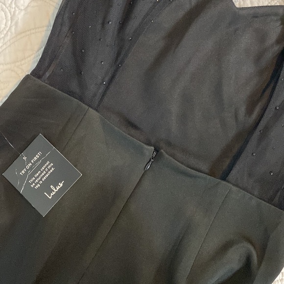 Lulus Black Sheer Rhinestone Bodycon Dress - Picture 5 of 11